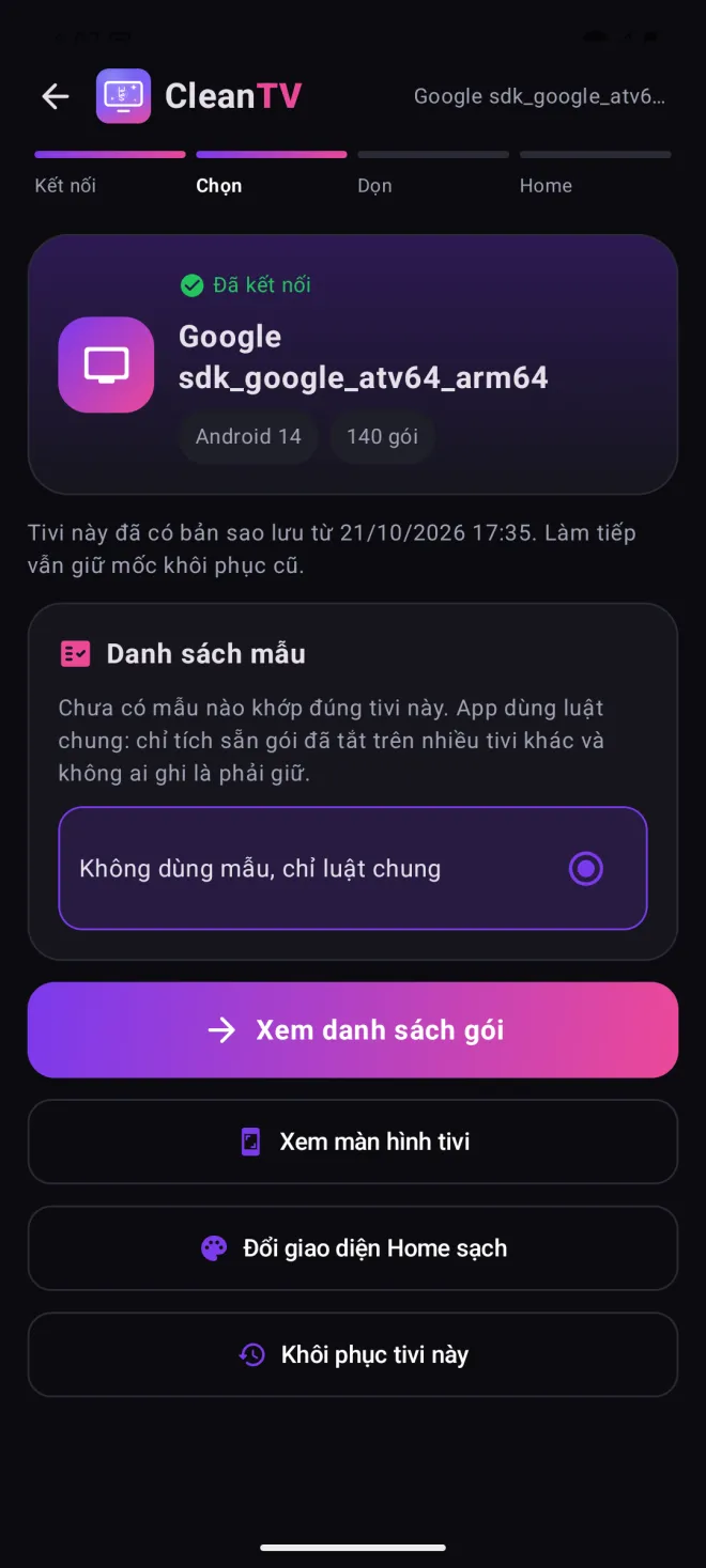 Thông tin tivi và danh sách mẫu
